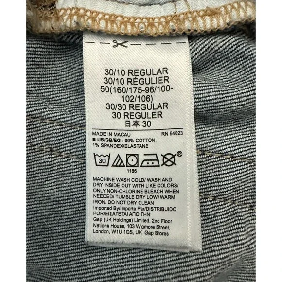 GAP Cheeky Straight High Rise Cropped Jeans 10R/31 Dark Wash Raw Hem Button Fly - Picture 10 of 13